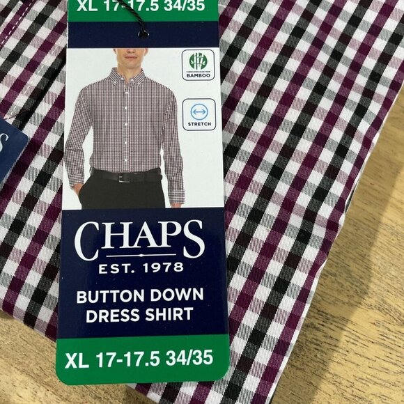 NEW Chaps Men's XL Regular Fit Button Down Dress Shirt - Picture 3 of 4